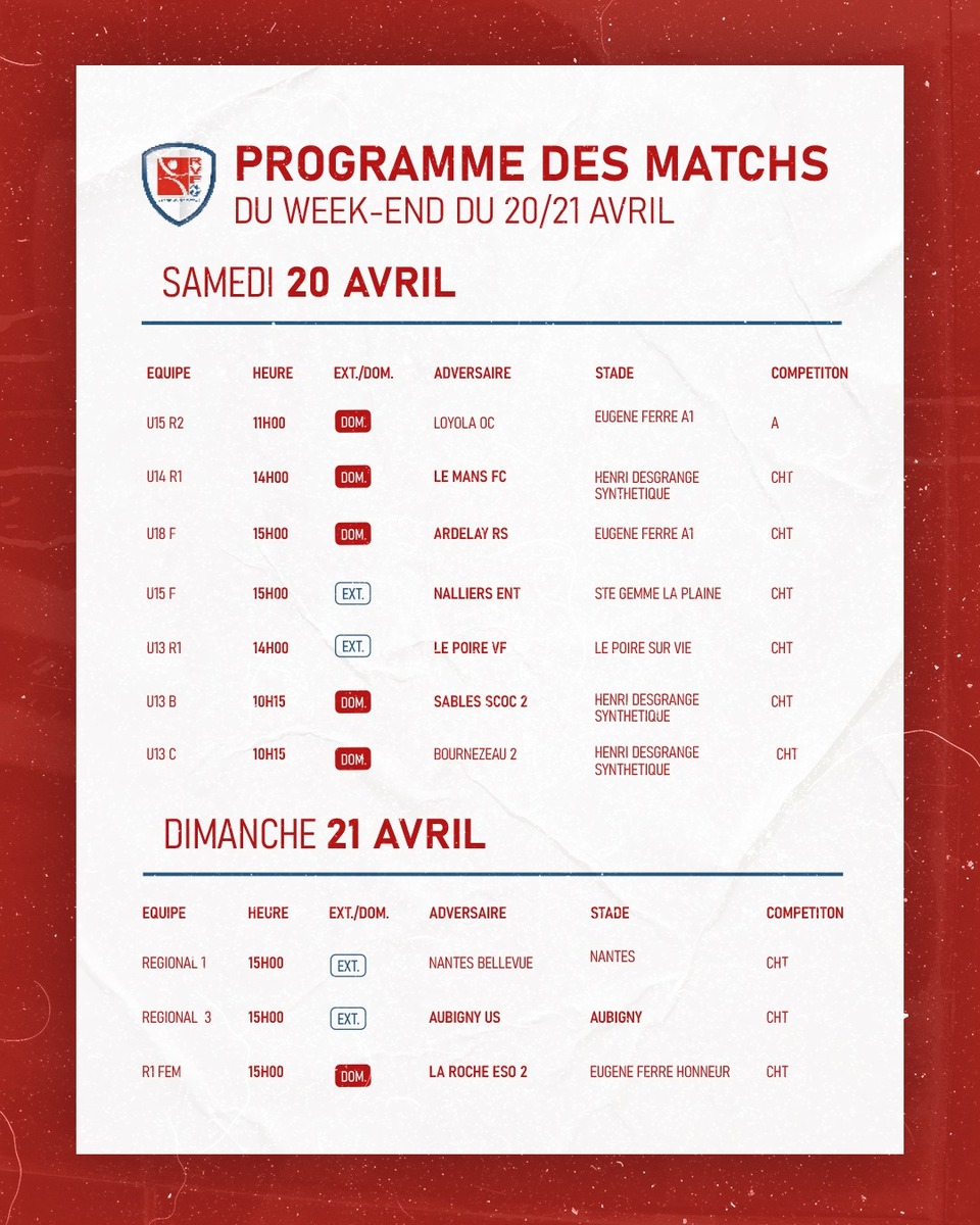 PROGRAMME DU WEEK END !