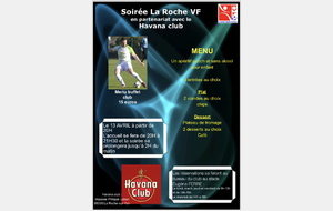 SOIRÉE HAVANA / LA ROCHE VF  : DERNIERS TICKETS EN VENTE  SAMEDI 06 AVRIL À DESGRANGE !