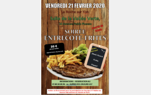 SOIRÉE ENTRECÔTE-FRITES LE 21 FEVRIER 2020