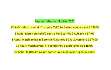 LES MATCHS AMICAUX DU GROUPE 1