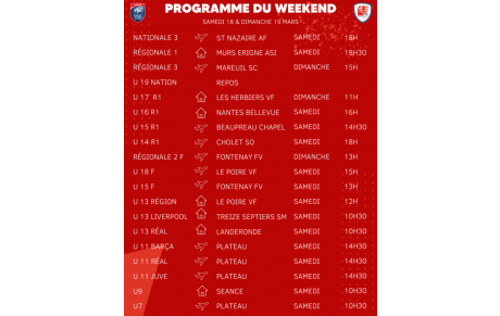 Programme du Weekend