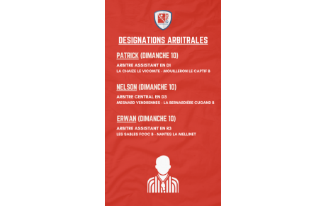 DÉSIGNATIONS ARBITRALES