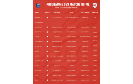 LE WEEK END EN UN COUP D'OEIL
