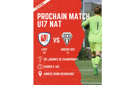 GROS MATCH POUR NOS U17 NAT !