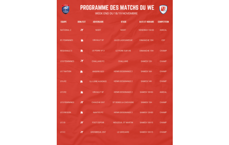 PROGRAMME DU WEEK END !