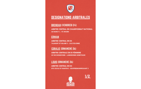 DESIGNATIONS ARBITRALES
