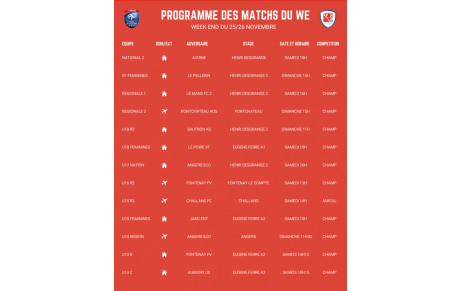 PROGRAMME DU WEEK END !