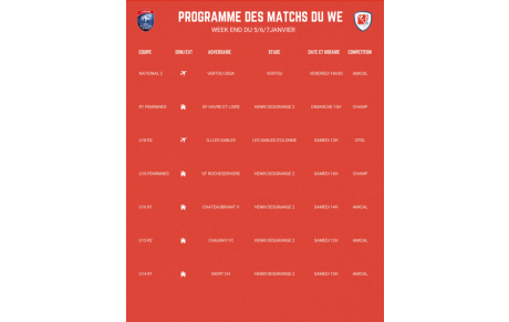 PROGRAMME DU WEEK-END