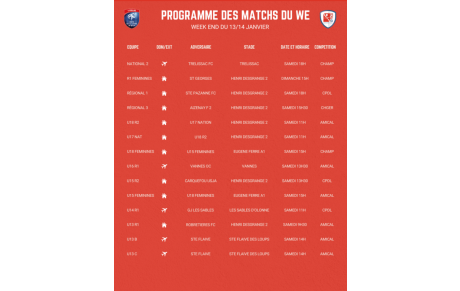 PROGRAMME DU WEEK END
