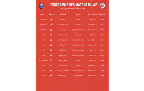 PROGRAMME DU WEEK END !