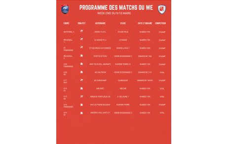 PROGRAMME DU WEEK END !
