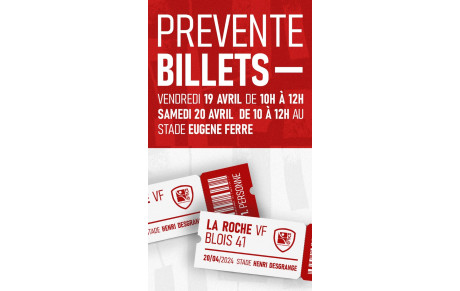 PRÉVENTES BILLETS VS BLOIS